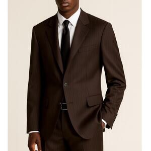 Burberry Wool Pinstripe Suit Jacket 40 Short